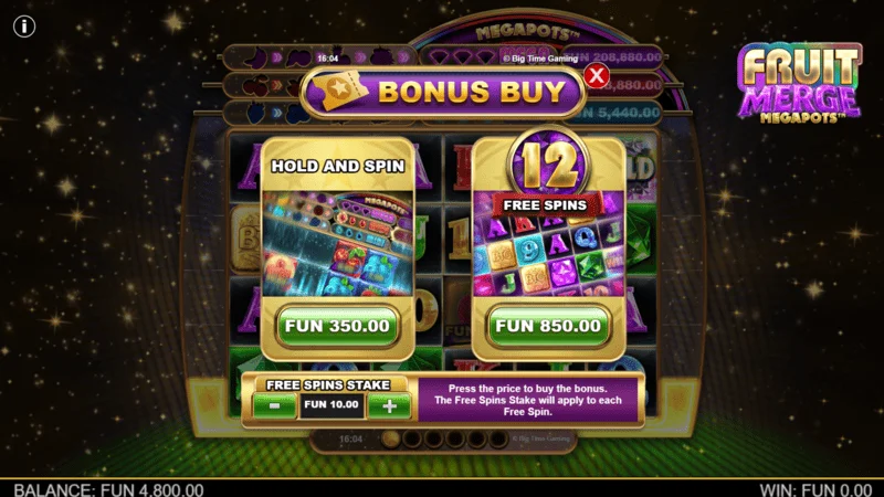 Fruit Merge Megapots - okno pro Bonus Buy