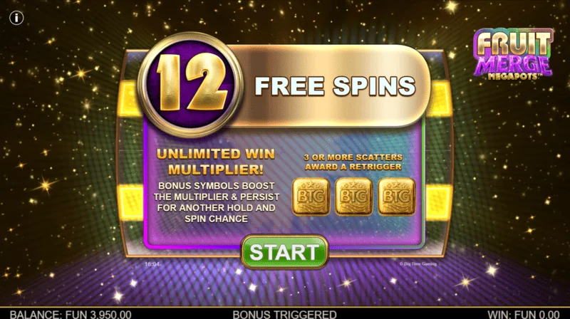 Fruit Merge Megapots - spuštění Free Spins
